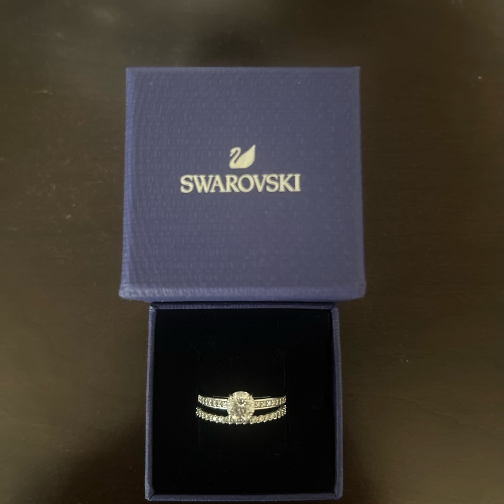 Swarovski Silver Ring with Clear Crystals